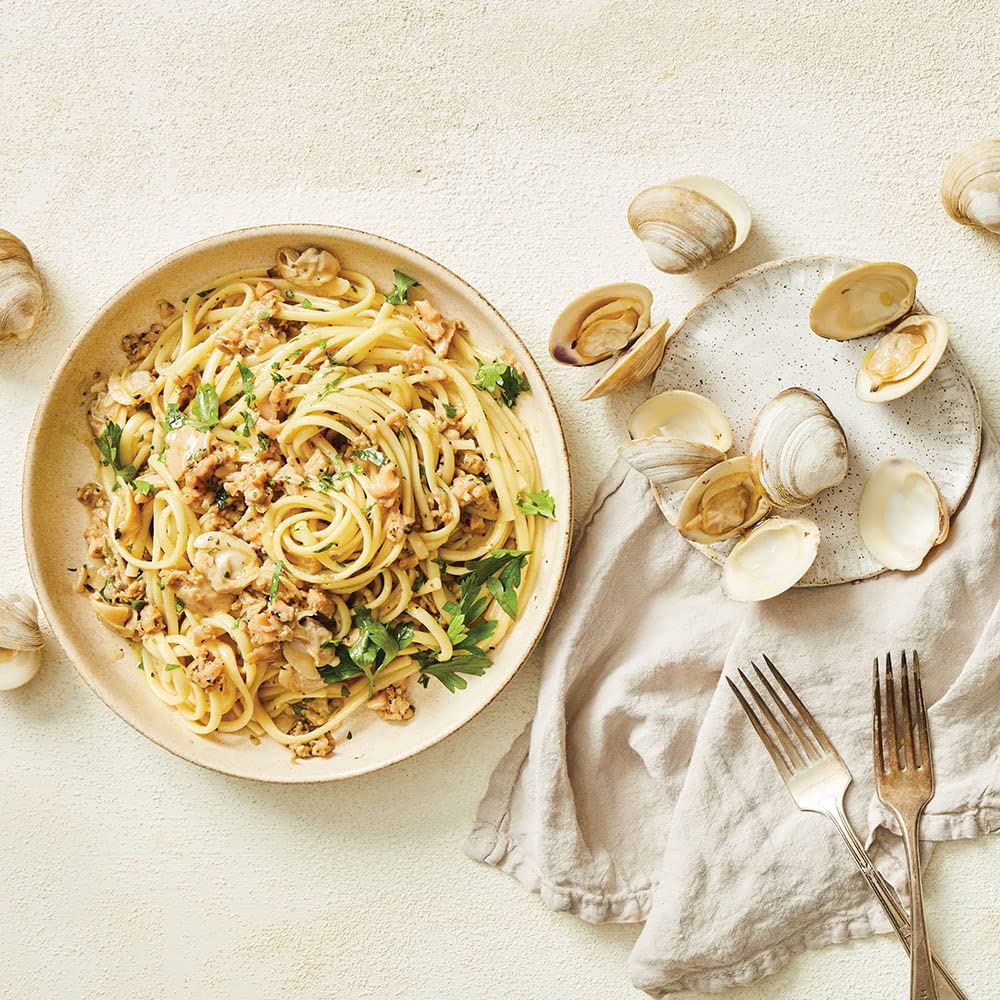 Product image of DeLallo White Clam Sauce Can Made Fresh Sea Clams Authentic Italian Recipe Olive Oil Garlic and Herbs No