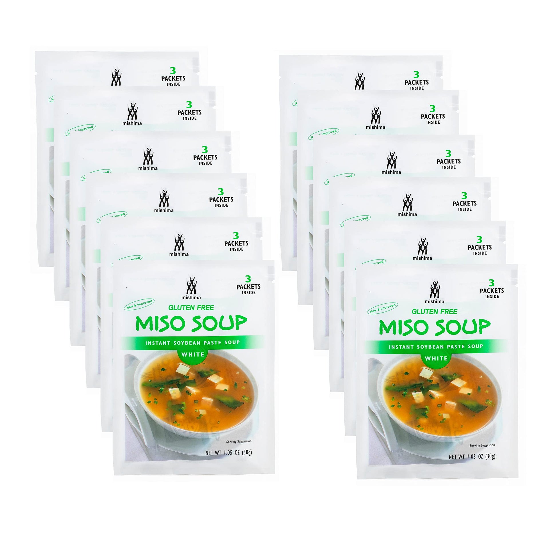 Product image of MISHIMA White Miso Instant Soup Mix 3 Packets 1.05 oz 1.05 oz Pack of 12