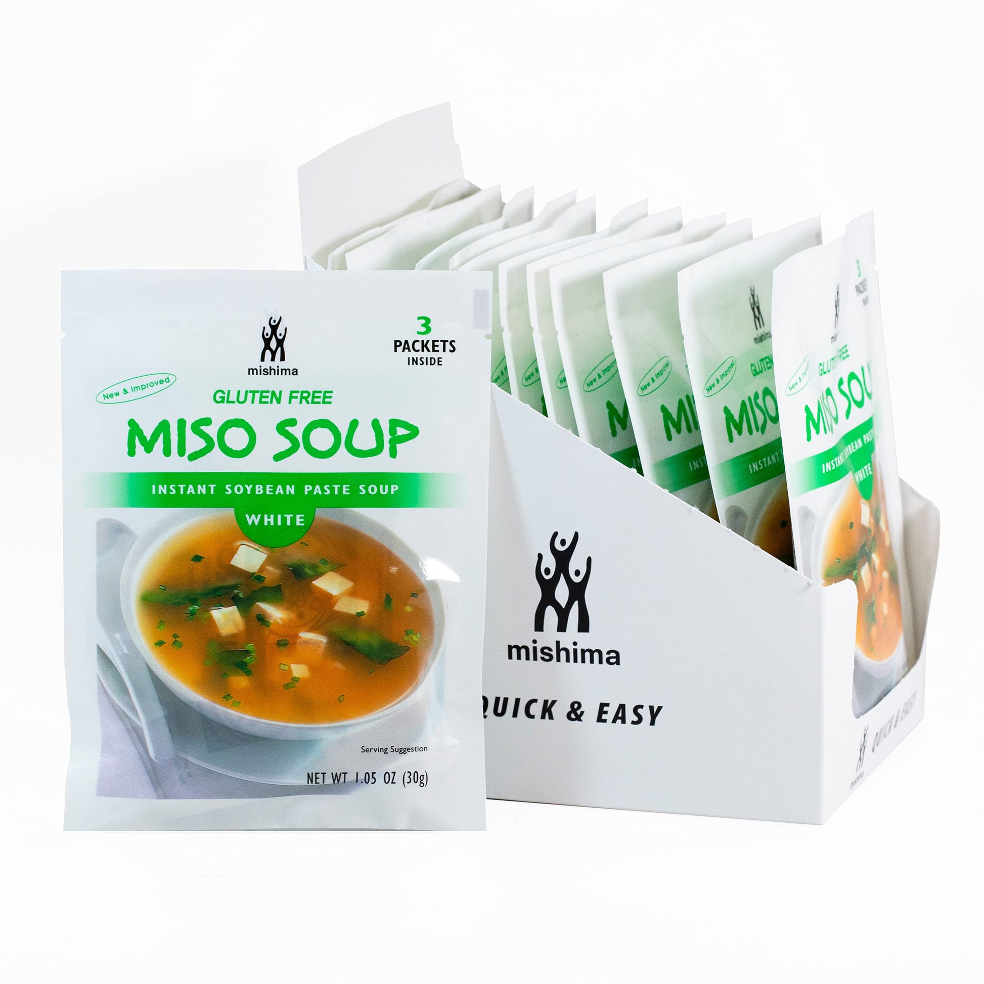 Product image of MISHIMA White Miso Instant Soup Mix 3 Packets 1.05 oz 1.05 oz Pack of 12