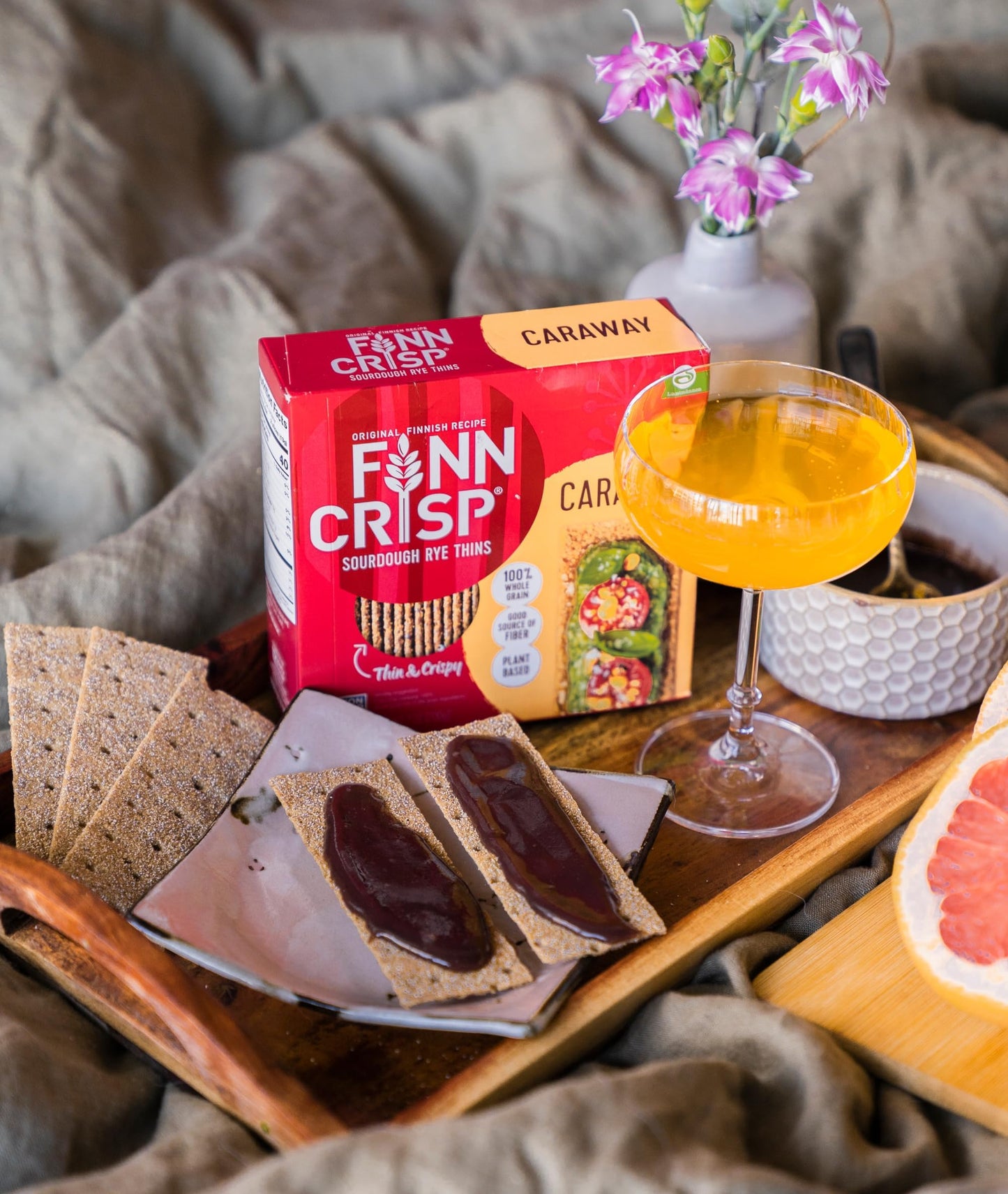 Product image of Finn Crisp Caraway Sourdough Rye Thins Caraway Crispbread Boxes 7 oz 7 oz Pack of 9