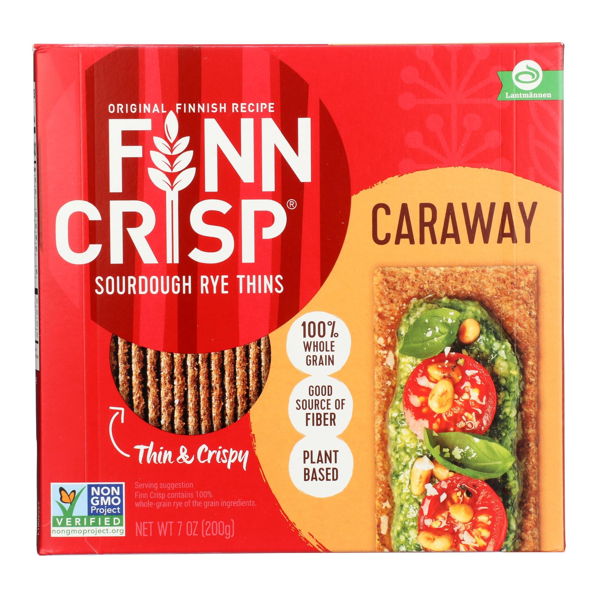 Product image of Finn Crisp Caraway Sourdough Rye Thins Caraway Crispbread Boxes 7 oz 7 oz Pack of 9