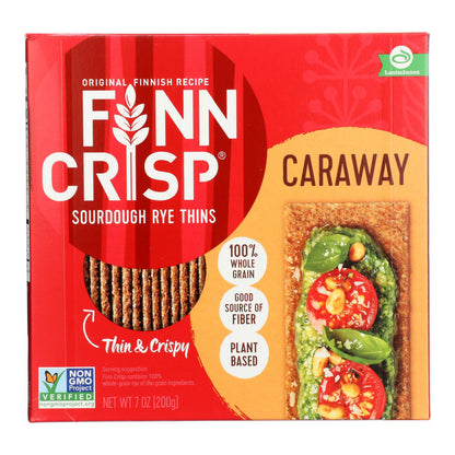 Product image of Finn Crisp Caraway Sourdough Rye Thins Caraway Crispbread Boxes 7 oz 7 oz Pack of 9