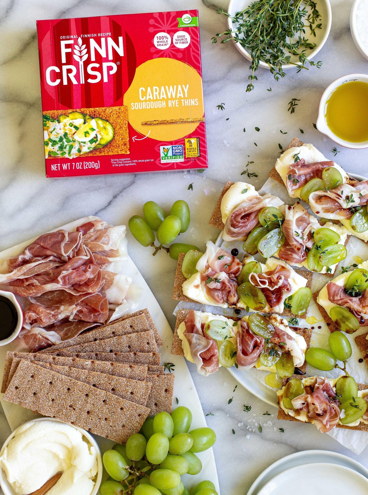 Product image of Finn Crisp Caraway Sourdough Rye Thins Caraway Crispbread Boxes 7 oz 7 oz Pack of 9
