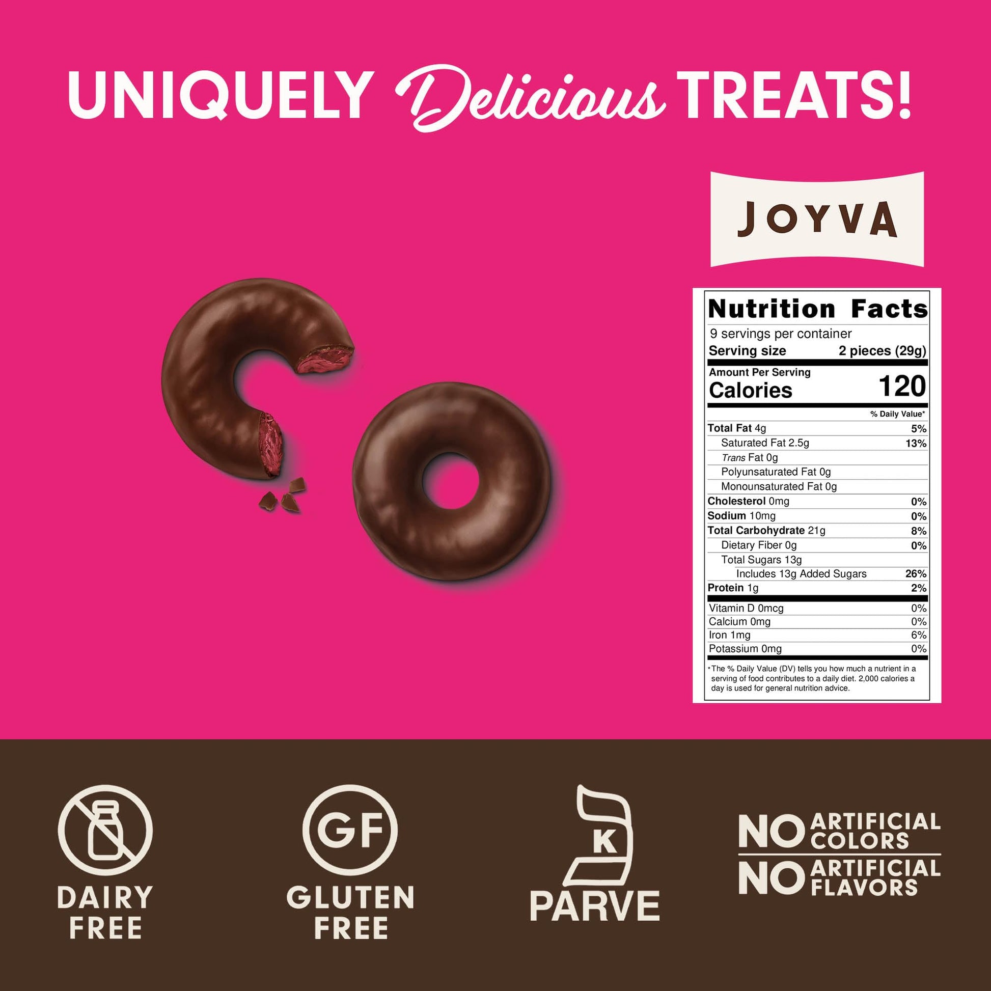 Product image of Joyva Jell Rings Bulk Box 165 Pieces Chocolate Jelly Filling Kosher Parve Vegan Non-Dairy No Gluten 5 lb