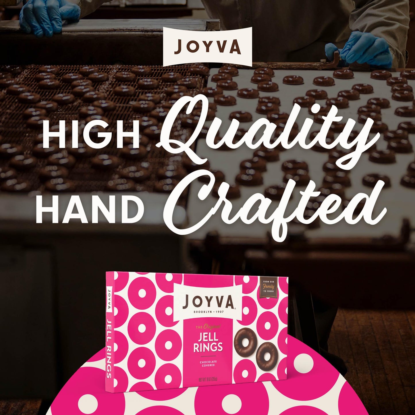 Product image of Joyva Jell Rings Bulk Box 165 Pieces Chocolate Jelly Filling Kosher Parve Vegan Non-Dairy No Gluten 5 lb