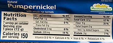 Product image of Mestemacher Pumpernickel Bread 17.6 oz 17.6 oz Pack of 12