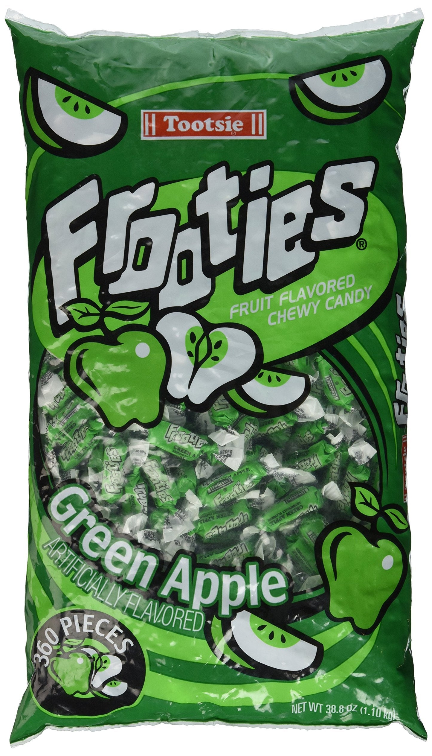 Product image of Tootsie Rolls Frooties Green Apple Candy Chewy Fruit Flavored Treats Pack of 360