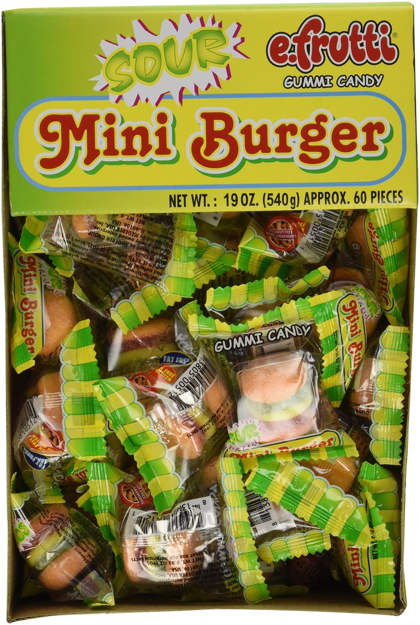 Product image of E.Frutti Sour Gummy Burger Mini Gummi Hamburger 60 pieces
