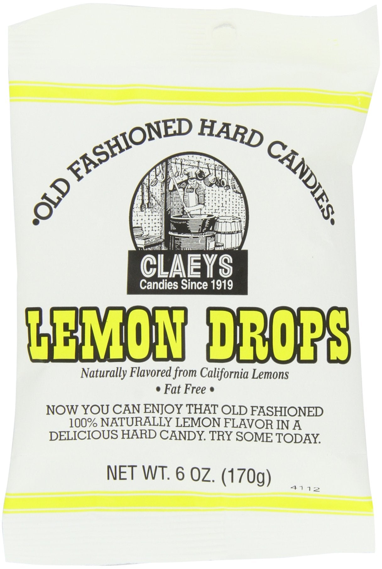 Product image of Claeys Lemon Drops Old Fashioned Hard Candy 100% Natural Lemon Flavor Fat-Free 6 oz 6 oz Pack of 12