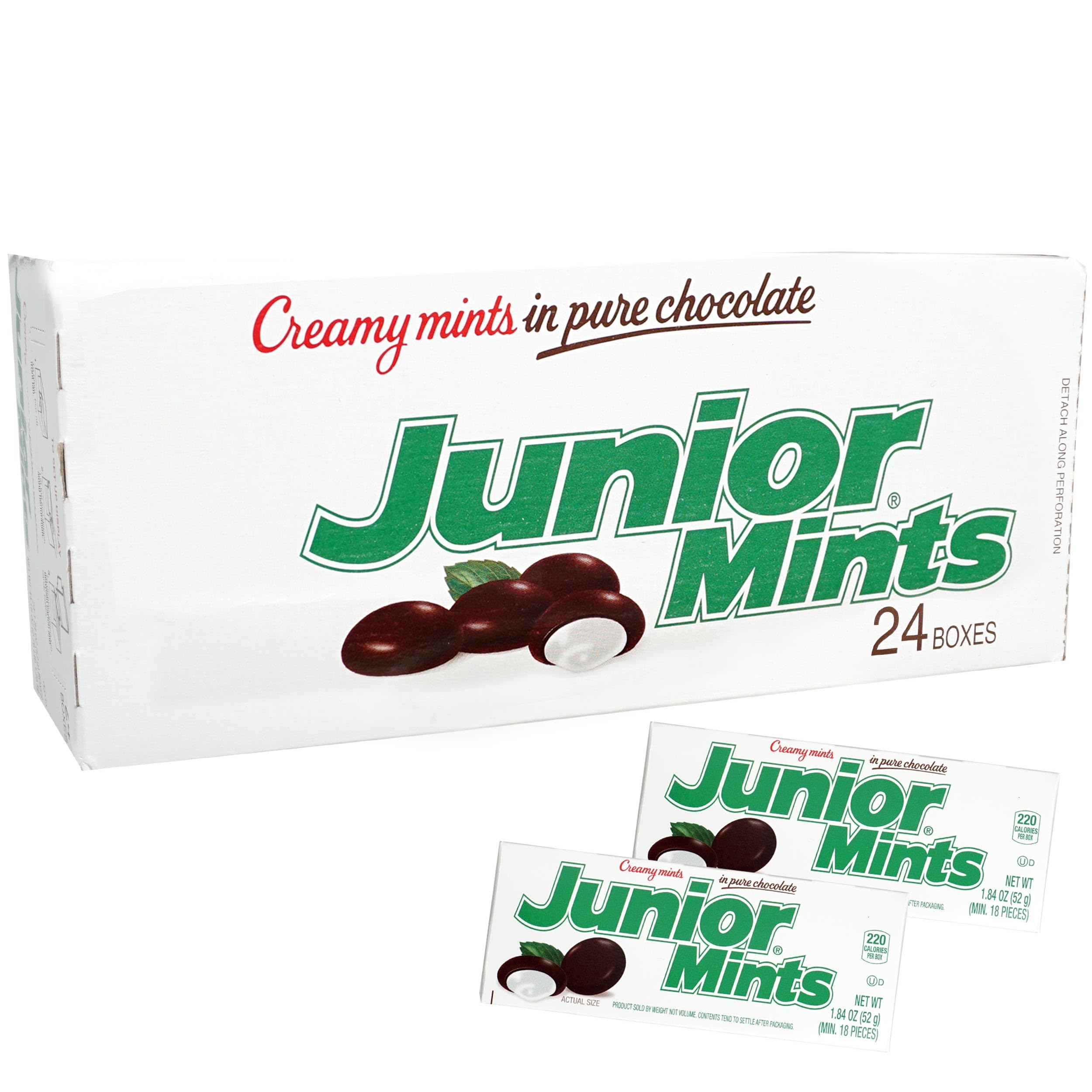 Product image of Junior Mints Chocolate Candy Theater Box Peppermint Filling 1.84-oz Boxes Pack of 24