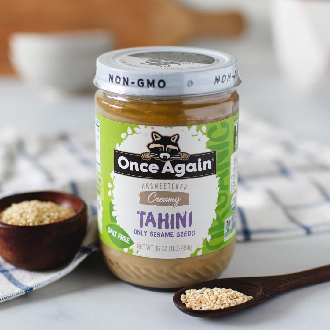 Product image of Once Again Organic Tahini Single Ingredient Vegan Non-GMO Kosher Gluten Free Pure Sesame Seeds Glass Jar 16