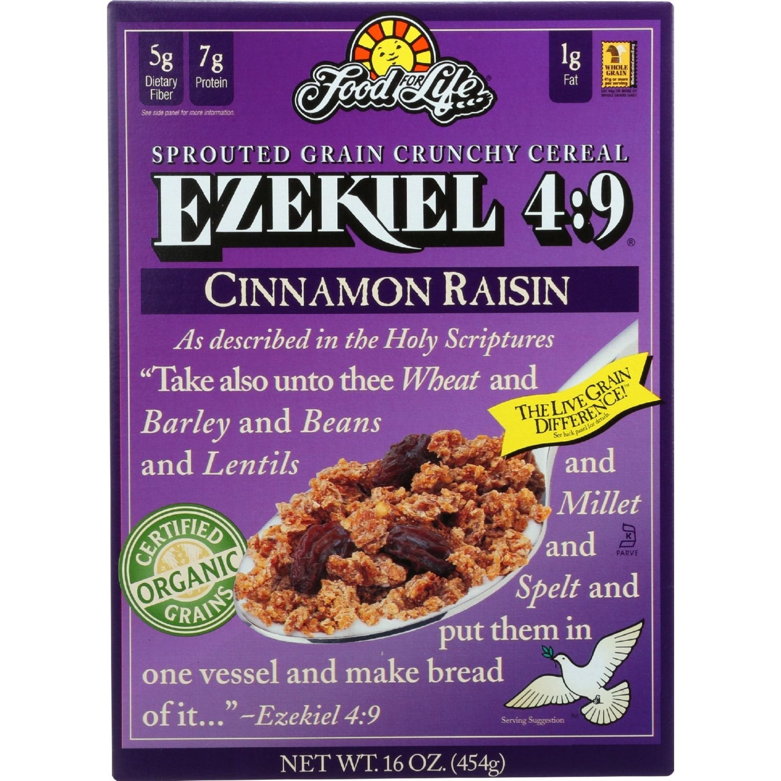 Product image of Food for Life Ezekiel 4:9 Organic Sprouted Grain Cereal Cinnamon Raisin 16 oz 16 oz
