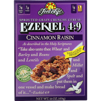 Product image of Food for Life Ezekiel 4:9 Organic Sprouted Grain Cereal Cinnamon Raisin 16 oz 16 oz
