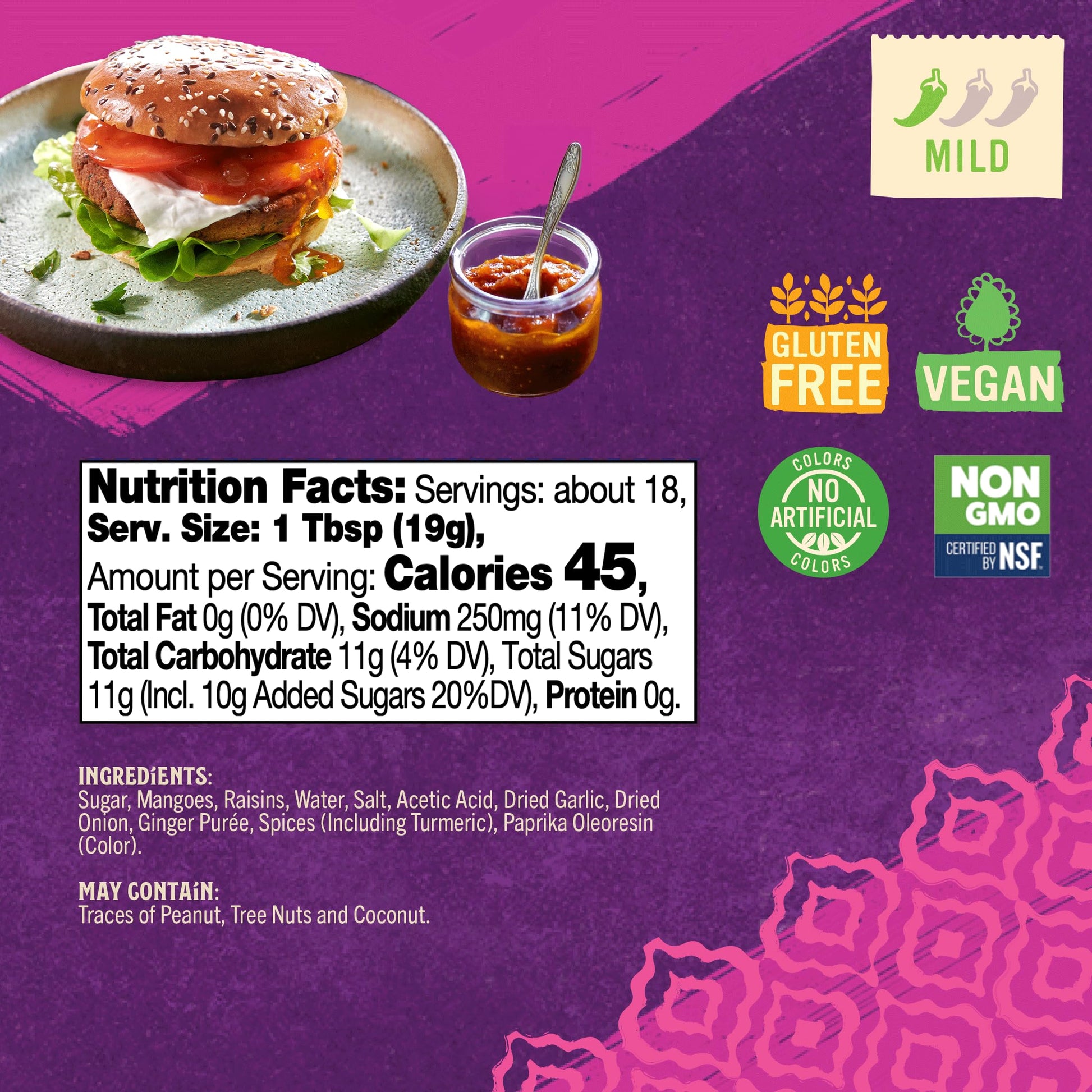 Product image of Patak's Major Grey Chutney Sweet and Mild Mango Chutney Ginger and Aromatic Spices Non-GMO Vegan and