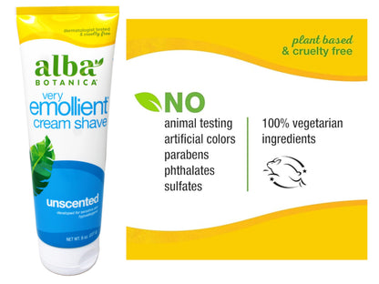 Product image of Alba Botanica Very Emollient Cream Shave Unscented 8 oz 8 oz