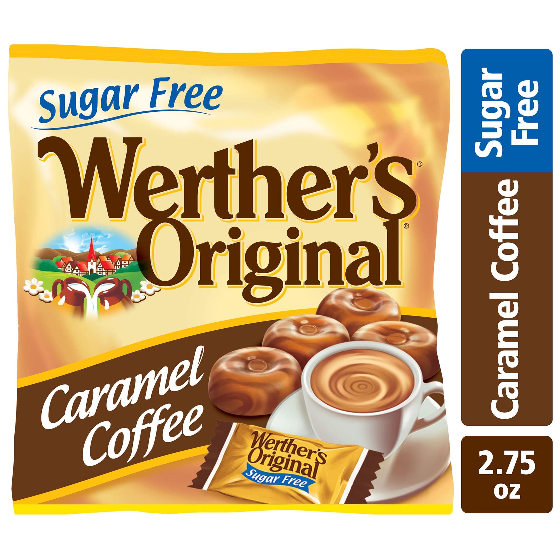 Product image of Werther's Original Hard Sugar Free Caramel Coffee Candy Bags 2.75 oz 2.75 oz Pack of 12