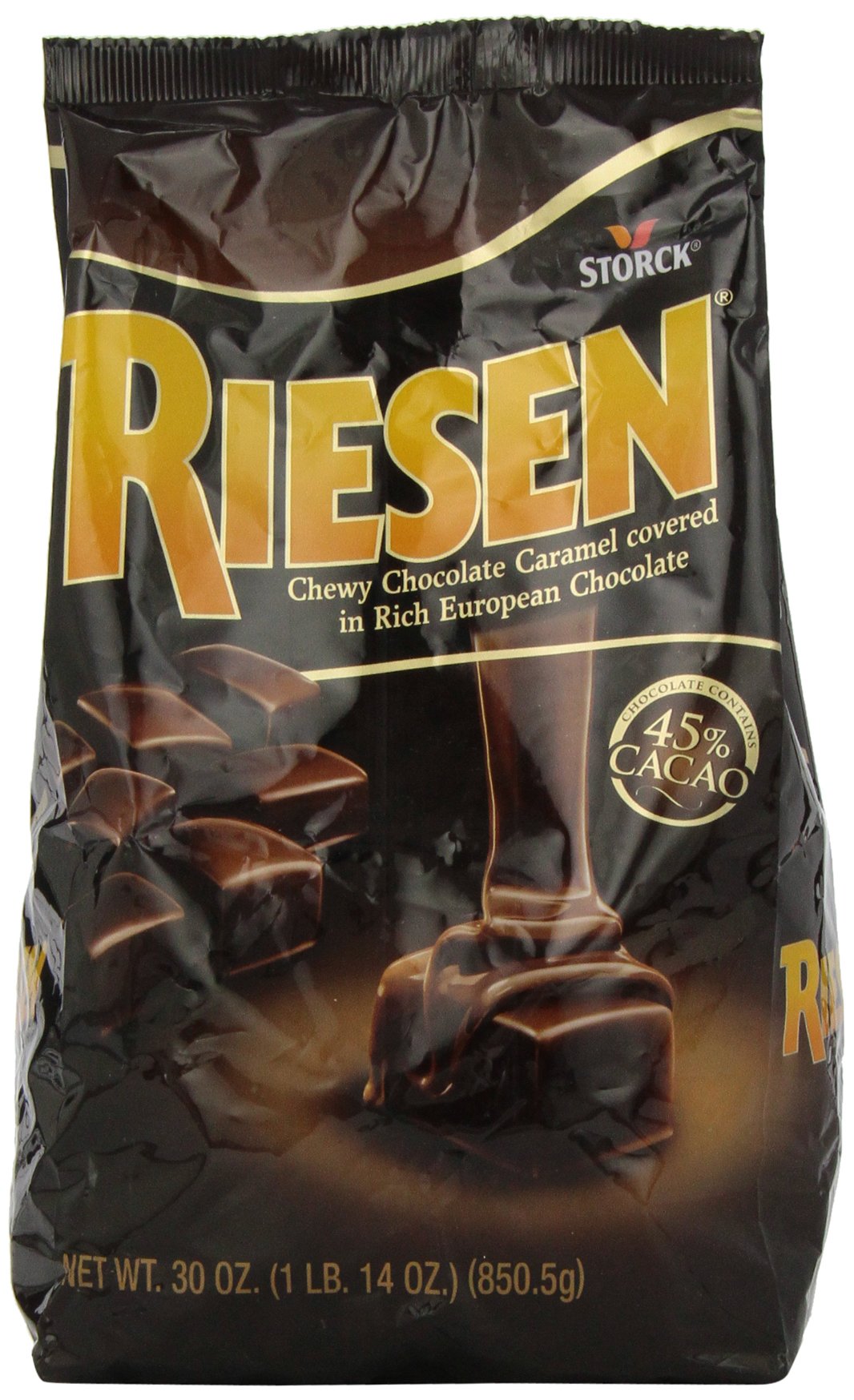 Product image of Riesen Chewy Dark Chocolate Caramel Candy Bags Individually Wrapped 30 oz 30 oz Pack of 3