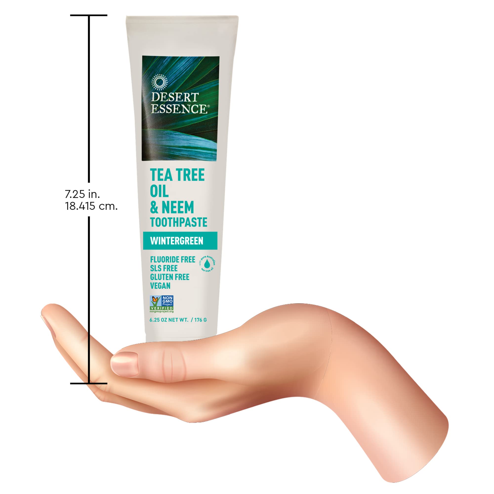 Product image of Desert Essence Tea Tree Oil and Neem Toothpaste Paste Oral Care Wintergreen Adult Fluoride Free Natural