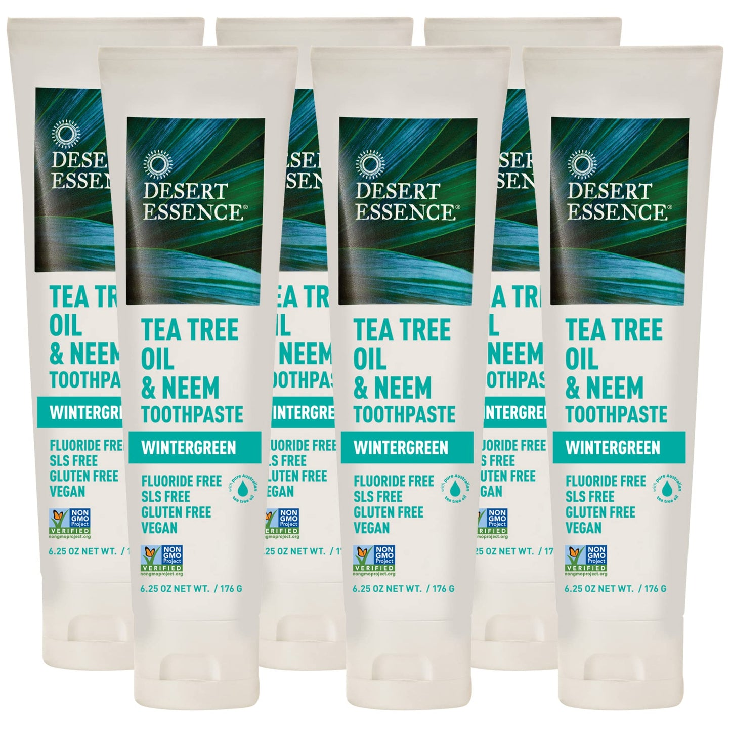 Product image of Desert Essence Tea Tree Oil and Neem Toothpaste Paste Oral Care Wintergreen Adult Fluoride Free Natural