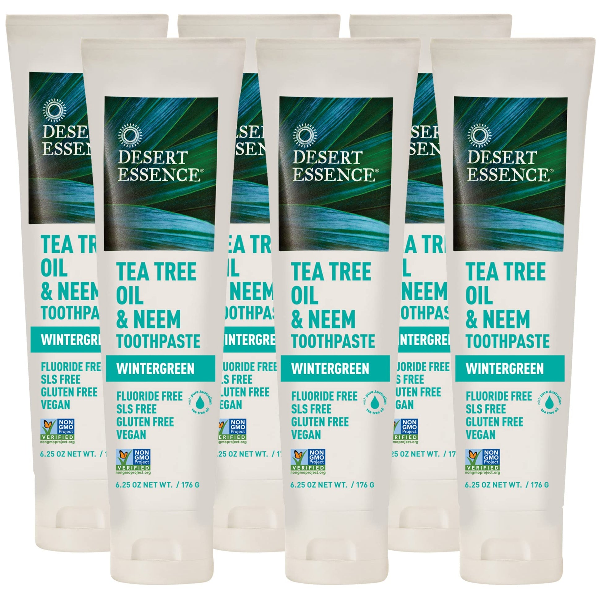 Product image of Desert Essence Tea Tree Oil and Neem Toothpaste Paste Oral Care Wintergreen Adult Fluoride Free Natural