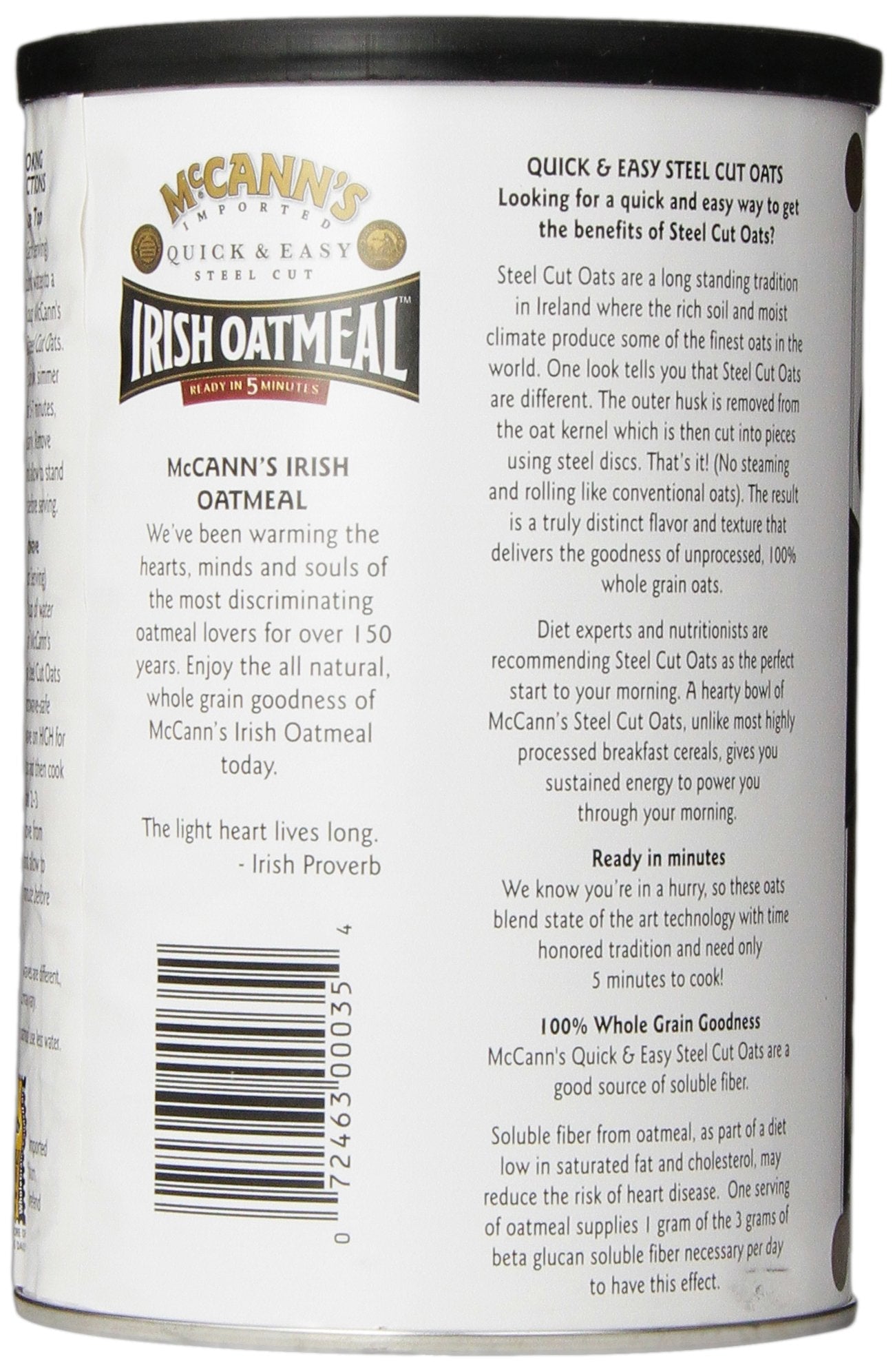 Product image of McCann's Steel Cut Irish Oatmeal Quick and Easy 24 oz 24 oz Pack of 6
