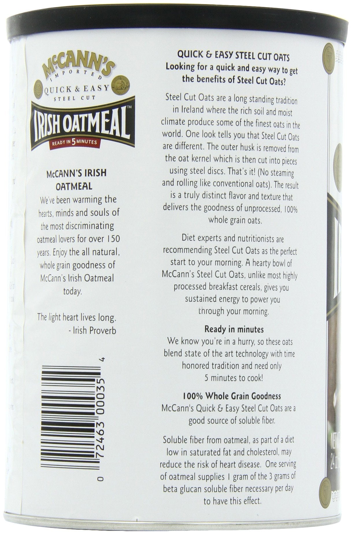 Product image of McCann's Steel Cut Irish Oatmeal Quick and Easy 24 oz 24 oz Pack of 6