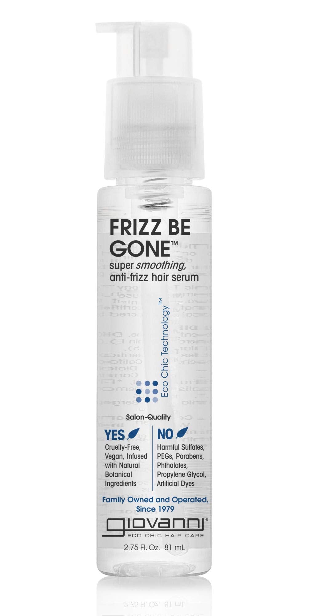 Product image of GIOVANNI ECO CHIC Frizz Be Gone Super Smoothing Anti-Frizz Hair Serum Adds Shine Seals in Color Infused