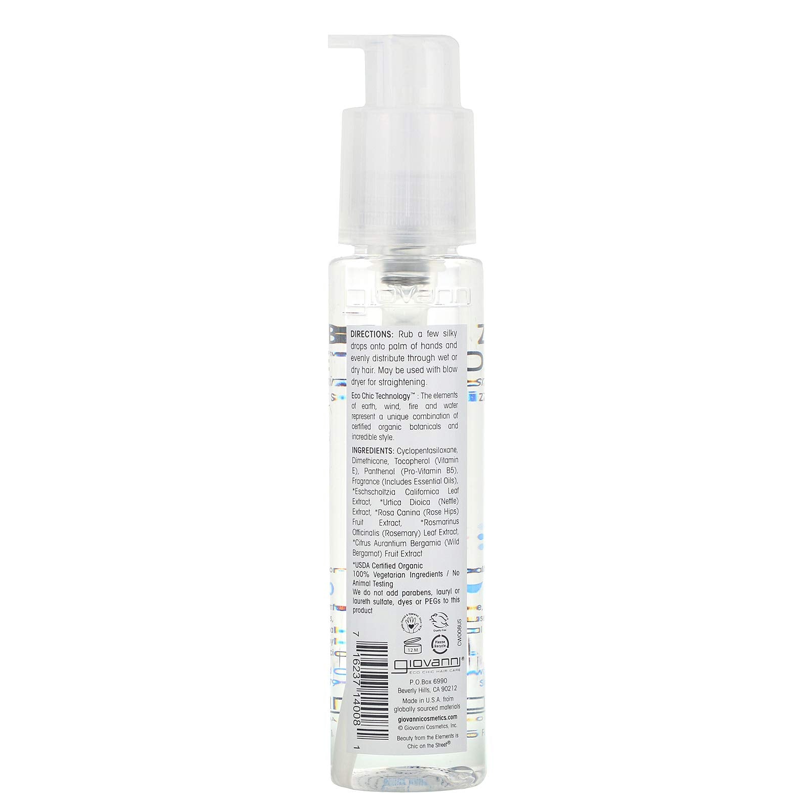 Product image of GIOVANNI ECO CHIC Frizz Be Gone Super Smoothing Anti-Frizz Hair Serum Adds Shine Seals in Color Infused
