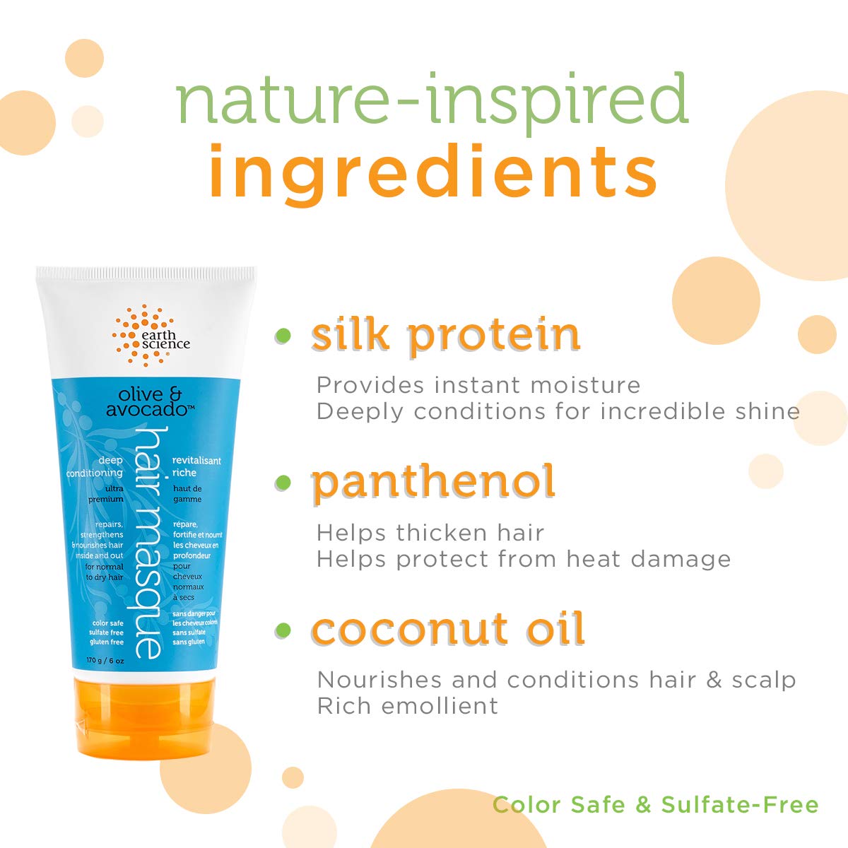 Product image of Earth Science Olive and Avocado Deep Conditioning Hair Masque For Normal to Dry Hair 6 oz 6 oz Pack of 4