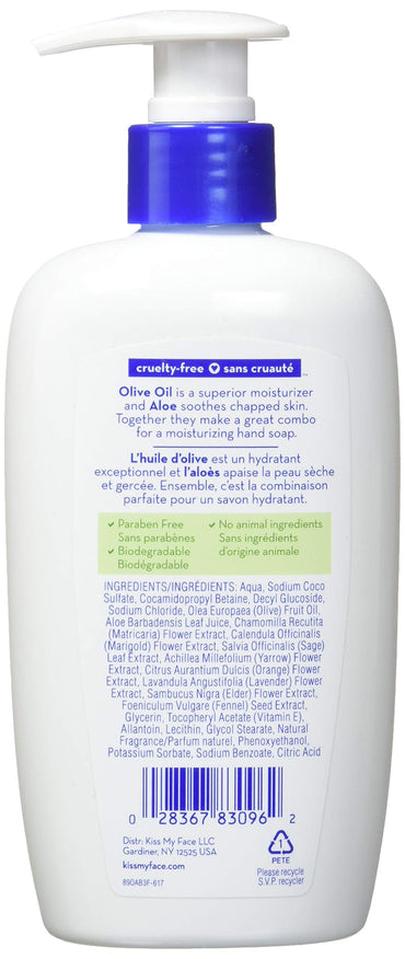 Product image of Kiss My Face Moisture Liquid Hand Soap Olive Oil and Aloe Vera Green 54 fl oz 54 fl oz Pack of 6