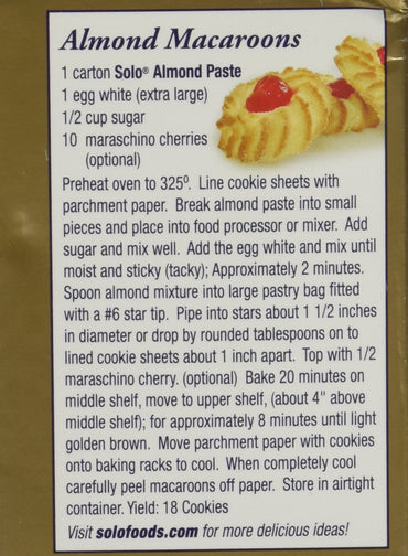 Product image of SOLO Almond Paste Gluten Free 8 oz Packages 8 oz Pack of 4