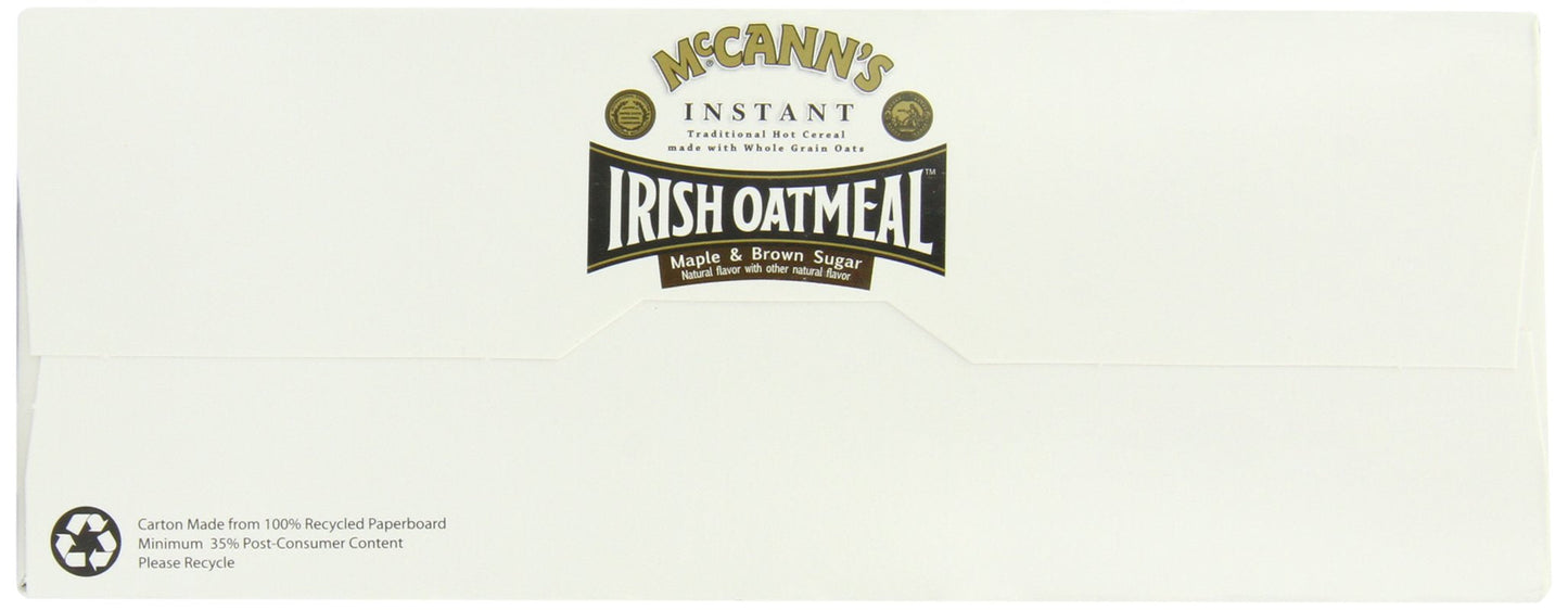 Product image of McCann's Irish Oatmeal Instant Oatmeal Maple and Brown Sugar Flavor 10 ct Boxes Pack of 6