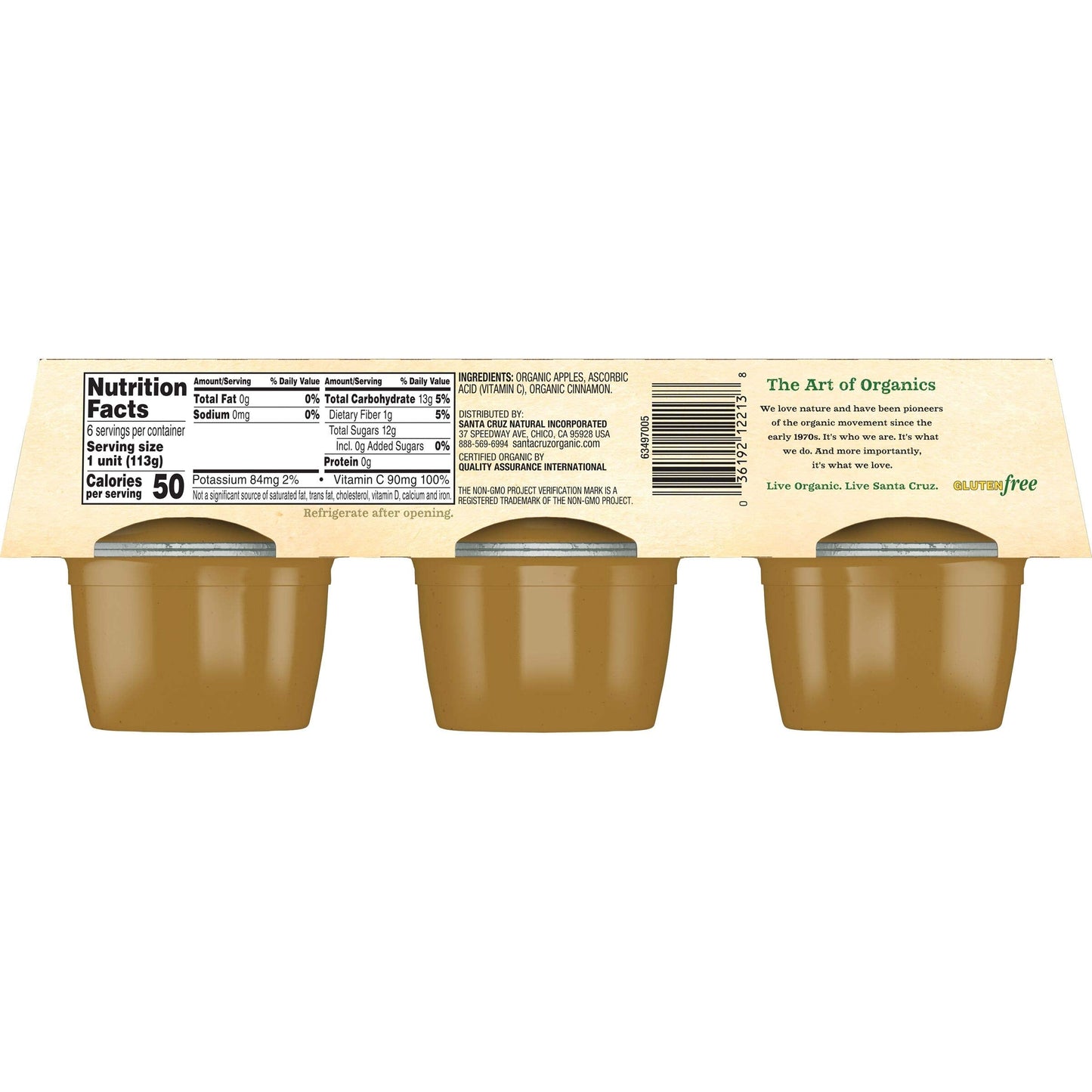 Product image of Santa Cruz ORGANIC Cinnamon Apple Sauce 6- Cups 4 oz 4 oz Pack of 4