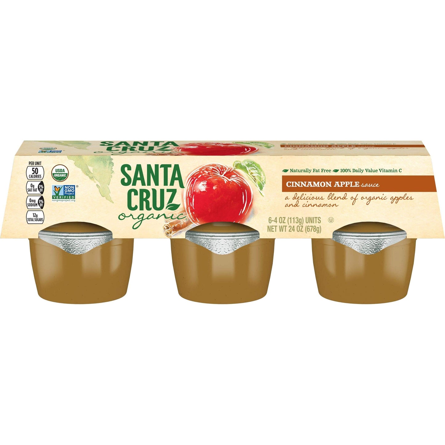 Product image of Santa Cruz ORGANIC Cinnamon Apple Sauce 6- Cups 4 oz 4 oz Pack of 4