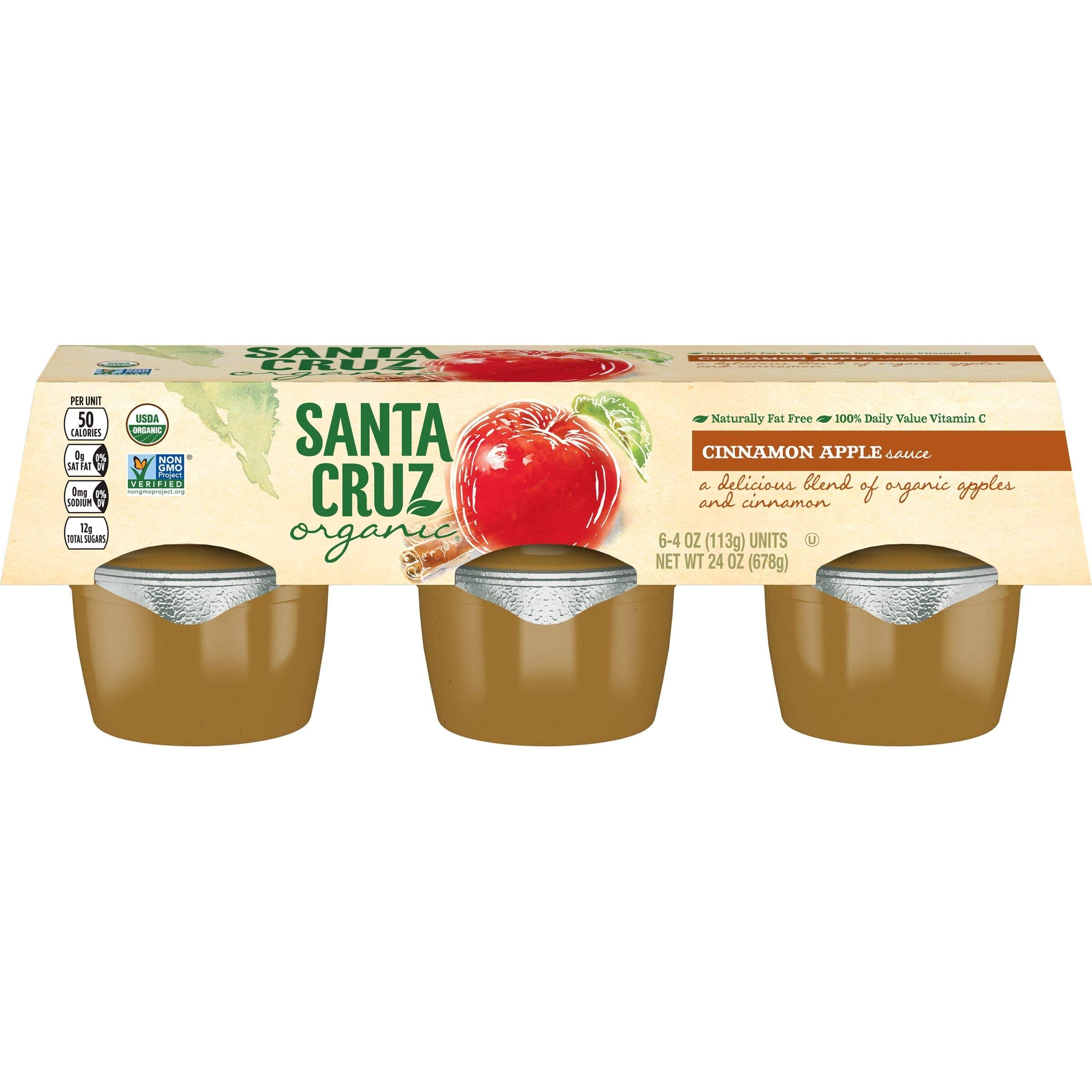 Product image of Santa Cruz ORGANIC Cinnamon Apple Sauce 6- Cups 4 oz 4 oz Pack of 4