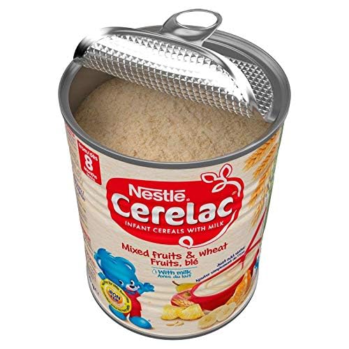 Product image of Nestle Cerelac Mixed Fruits and Wheat Milk Cans 14.1 oz 14.1 oz Pack of 4