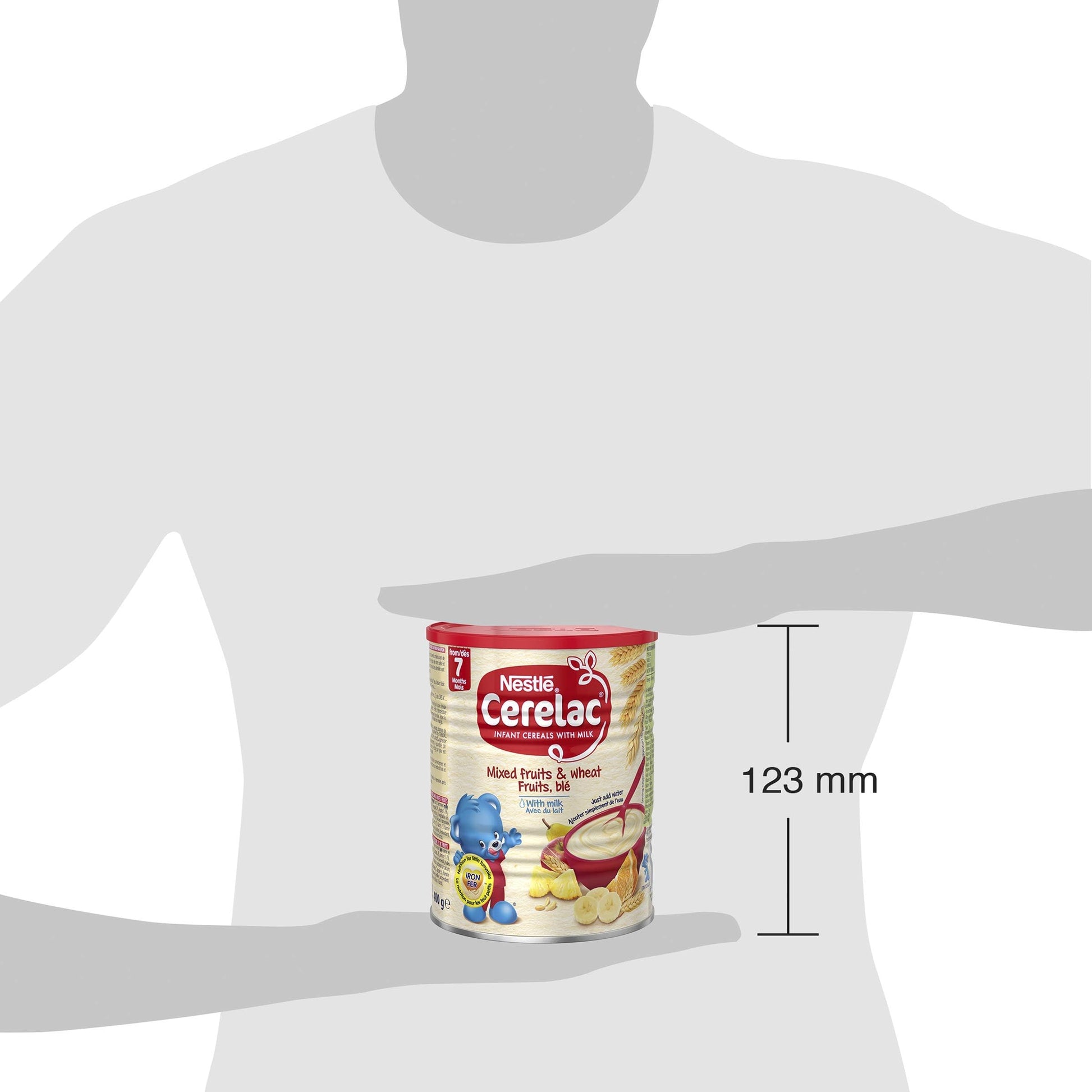 Product image of Nestle Cerelac Mixed Fruits and Wheat Milk Cans 14.1 oz 14.1 oz Pack of 4