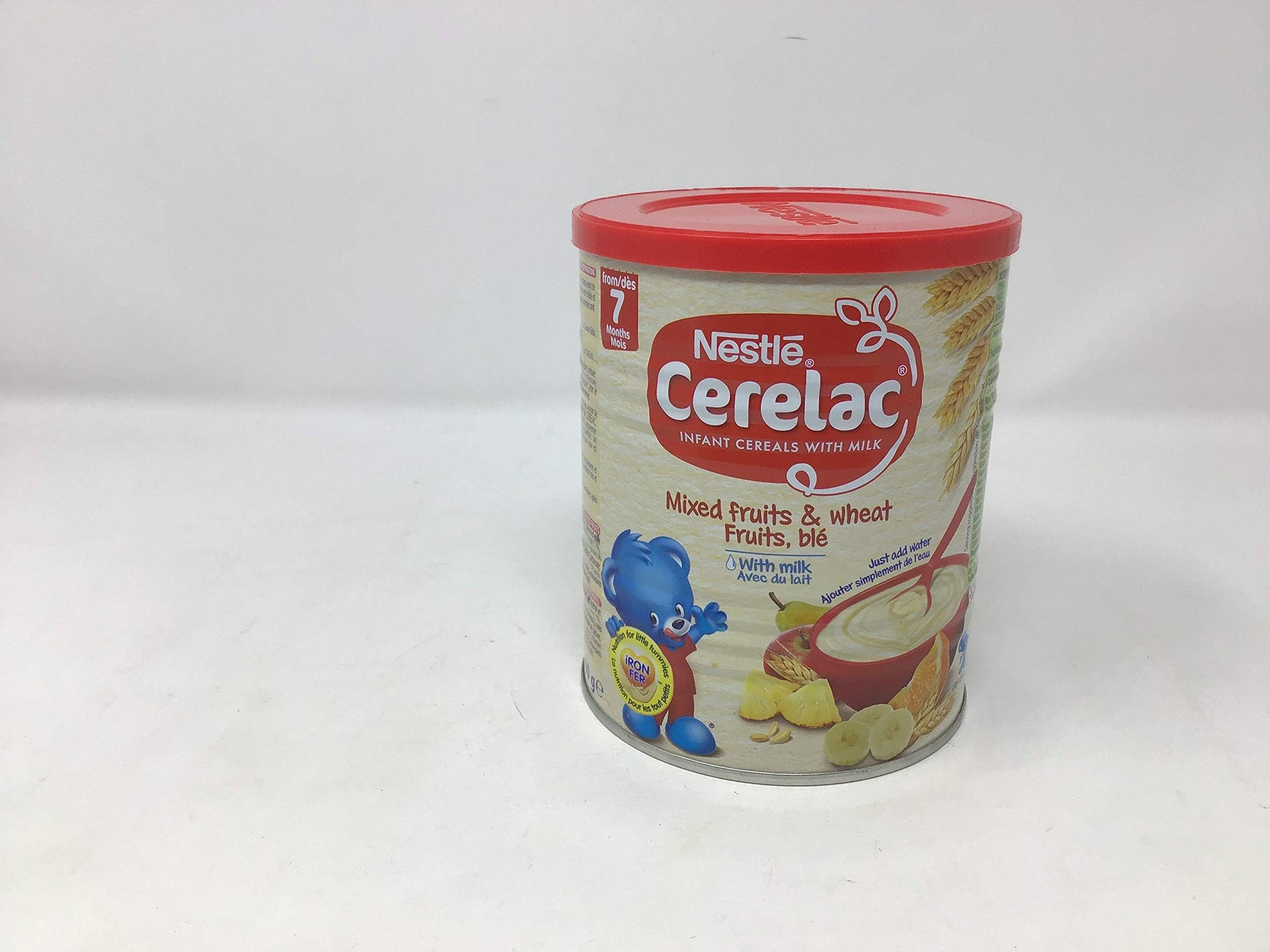 Product image of Nestle Cerelac Mixed Fruits and Wheat Milk Cans 14.1 oz 14.1 oz Pack of 4