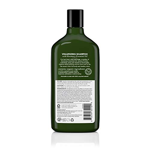 Product image of Avalon Organics Shampoo Volumizing Rosemary 11 Fluid oz Pack of 2