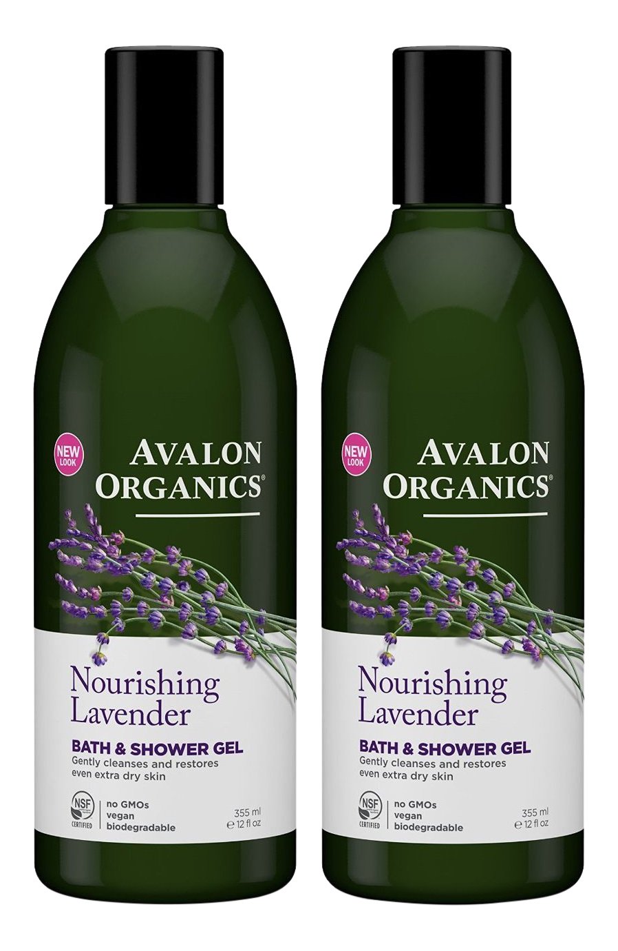 Product image of Avalon Organics Lavender Bath and Shower Gel 12-oz Bottle Pack of 2