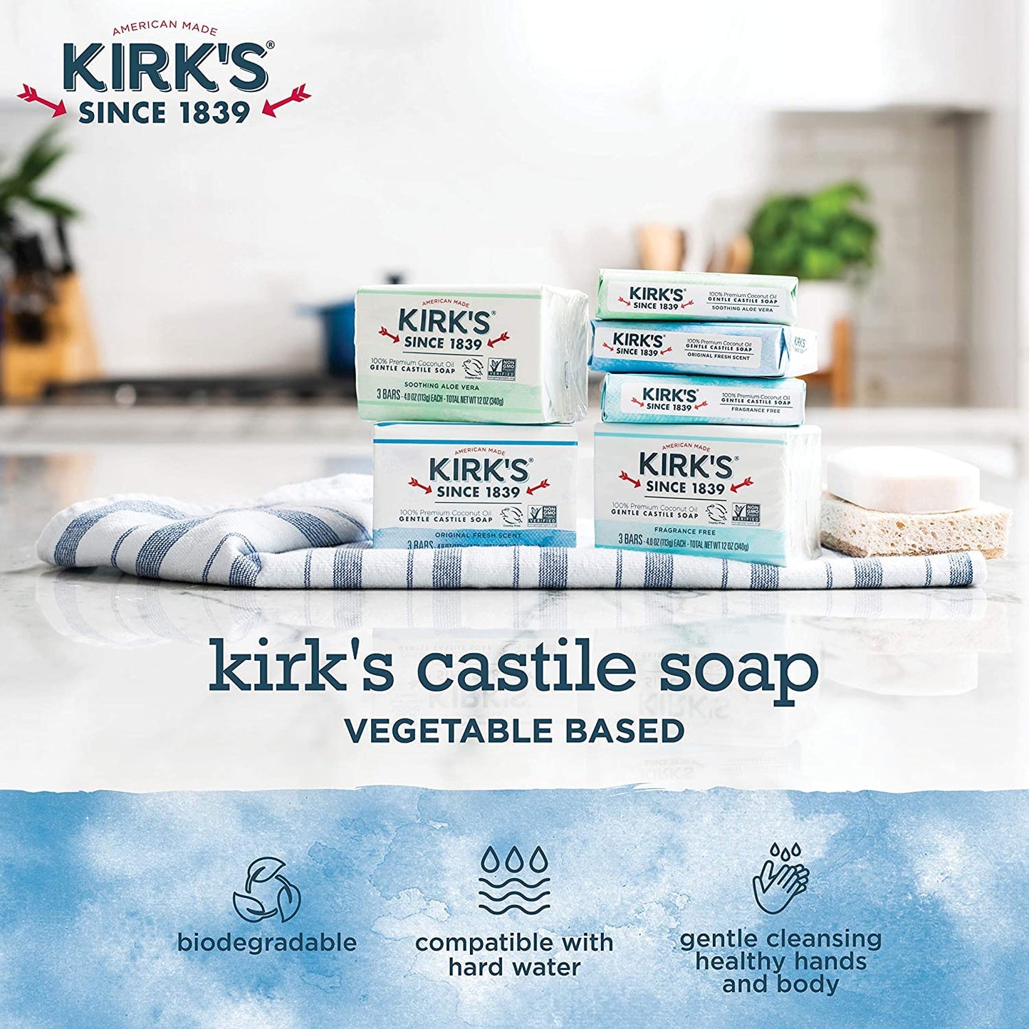 Product image of Kirk's Natural Castile Bar Soap Coco 4 oz 4 oz Pack of 5