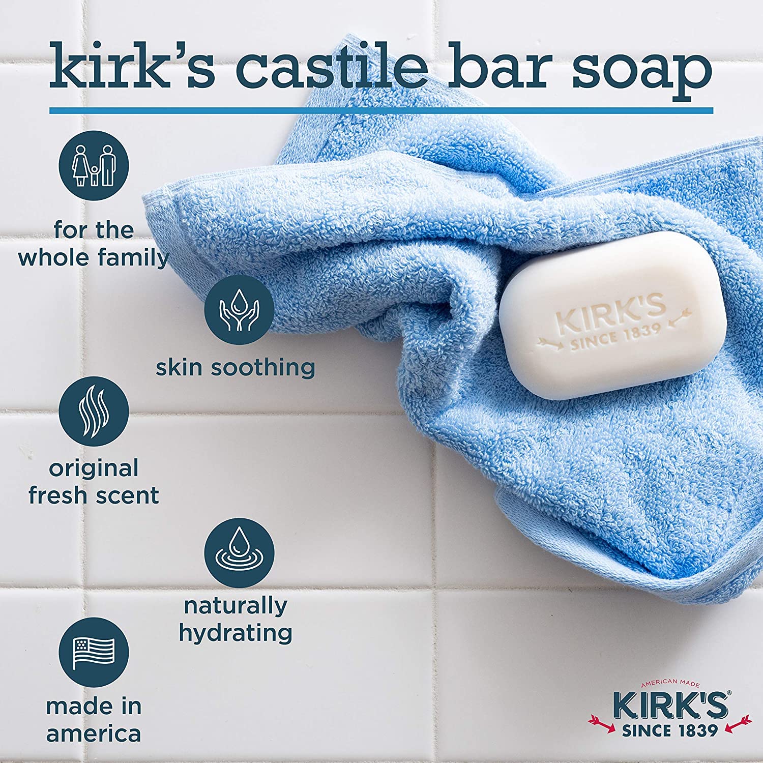 Product image of Kirk's Natural Castile Bar Soap Coco 4 oz 4 oz Pack of 5
