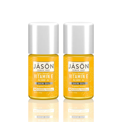 Product image of JASON Vitamin E 32 000 IU Extra Strength Skin Oil Targeted Solution Bottle 1.1 oz 1.1 oz Pack of 2