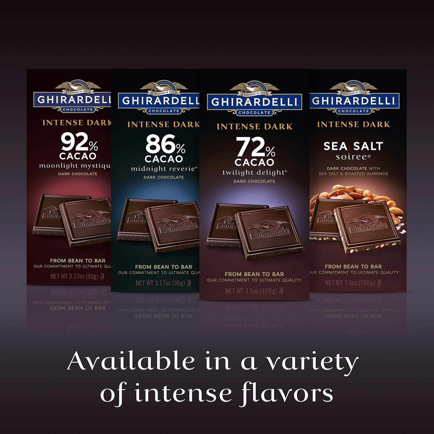 Product image of Ghirardelli Chocolate Intense Dark Bar Midnight Reverie 3.17 oz 3.17 oz Pack of 6