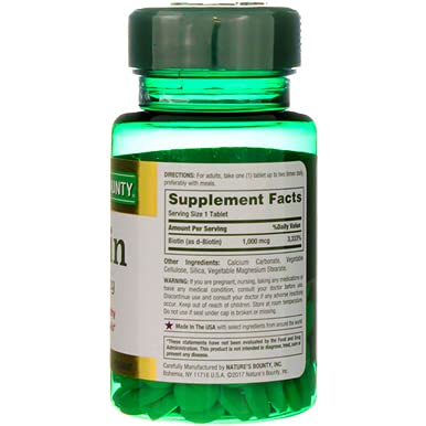 Product image of Nature's Bounty Biotin 1000 mcg Tablets Strawberry 100 ct Pack of 3