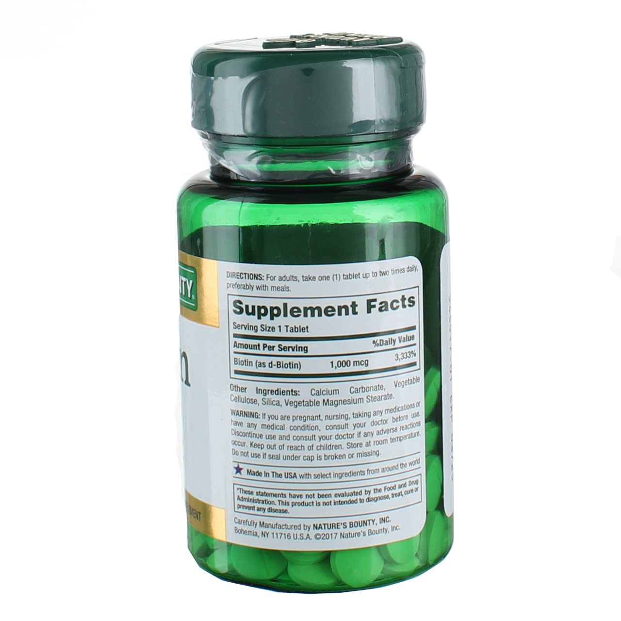 Product image of Nature's Bounty Biotin 1000 mcg Tablets Strawberry 100 ct Pack of 3