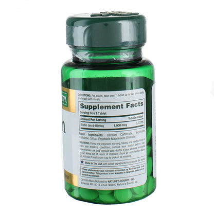 Product image of Nature's Bounty Biotin 1000 mcg Tablets Strawberry 100 ct Pack of 3