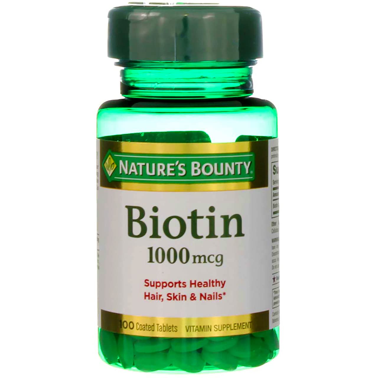 Product image of Nature's Bounty Biotin 1000 mcg Tablets Strawberry 100 ct Pack of 3
