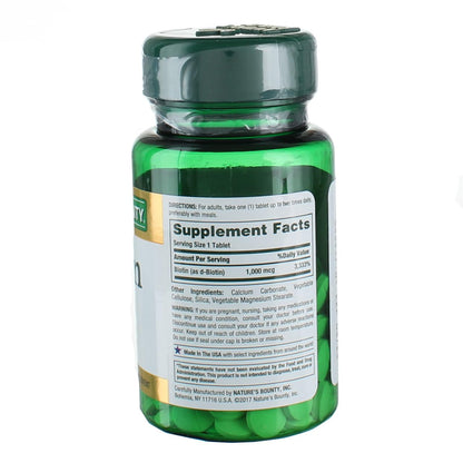 Product image of Nature's Bounty Biotin 1000 mcg Tablets Strawberry 100 ct Pack of 3