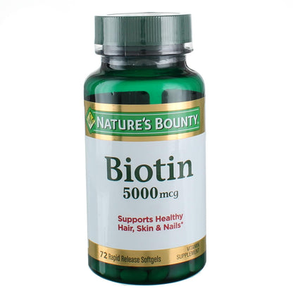 Product image of Nature's Bounty Super Potency Biotin 5000 mcg Softgels 72 ct Pack of 2